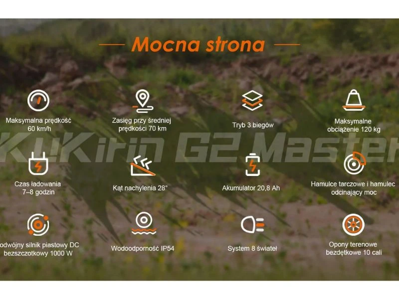 Hulajnoga Elektryczna KUKIRIN G2 - Mocne strony