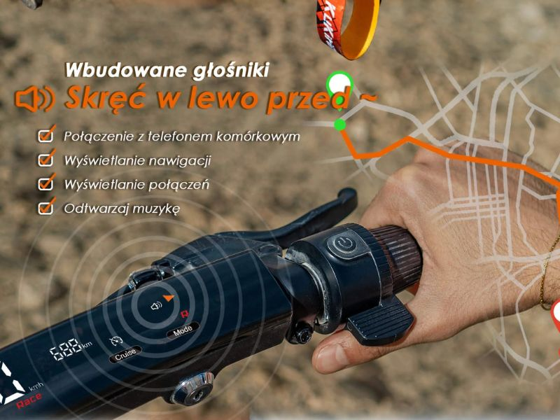 Hulajnoga Elektryczna KUKIRIN G2 ULTRA - głośniki w kierownicy