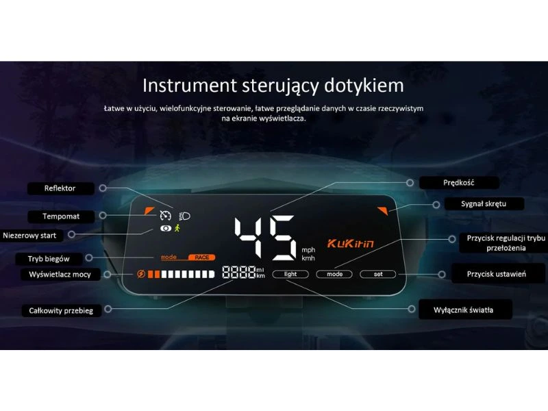 Hulajnoga KUKIRIN G2 - Wyświetlacz LED