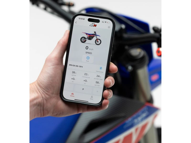 Elektryczny motocykl RFN SX-E8 - aplikacja i opaska